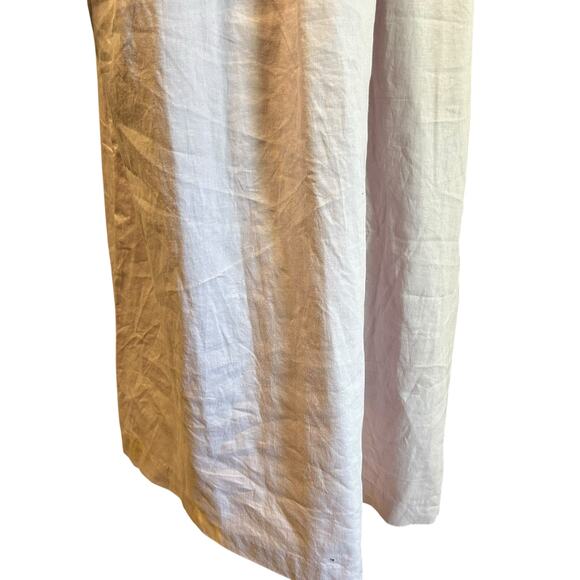 Madewell V-Neck Dress Linen Blend Embroidered Neckline & Peasant Sleeves SZ SM - Picture 5 of 10